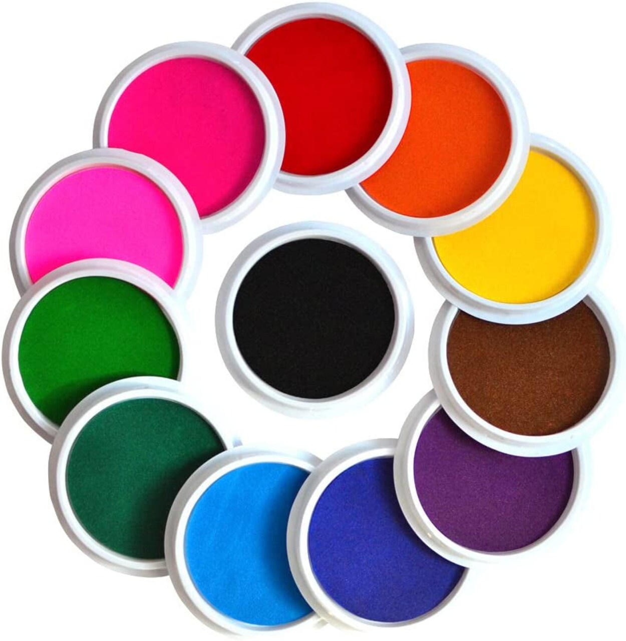 Washable Large Ink Pads for Kids Crafts Projects Rubber Stamps 12 Colors